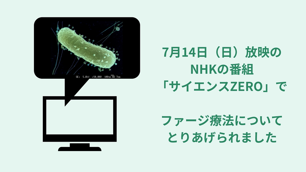 7月14日（日） NHKの番組「サイエンスZERO」でファージ療法についてとりあげられました