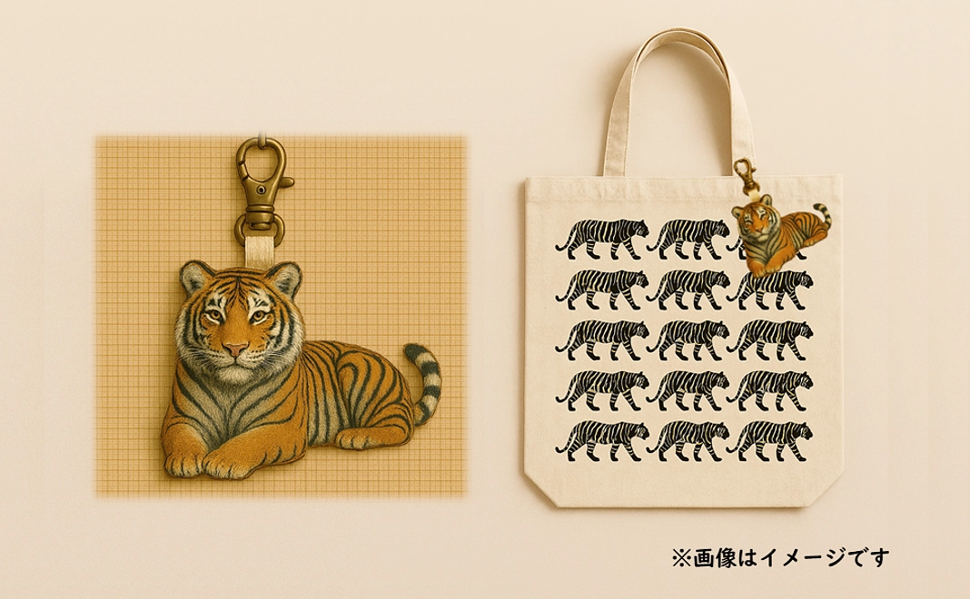 刺繍キーホルダーとトートバッグのセット