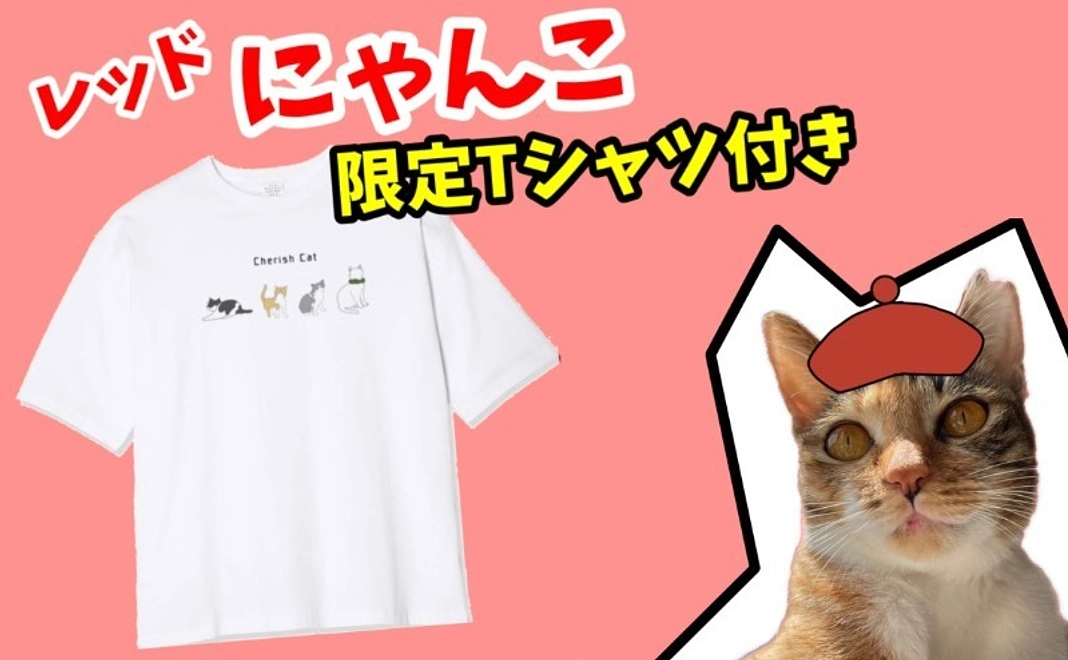 【クラファン限定!オリジナルTシャツで応援】レッドにゃんこコース｜1万5千円