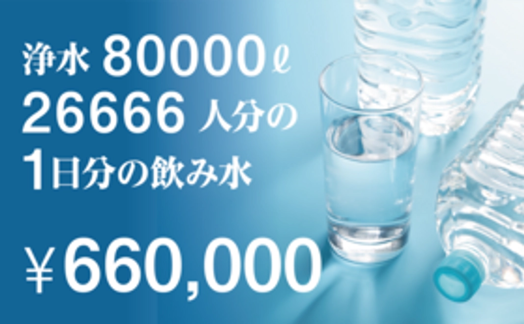 浄水 80000L 26666人分の1日分の飲み水