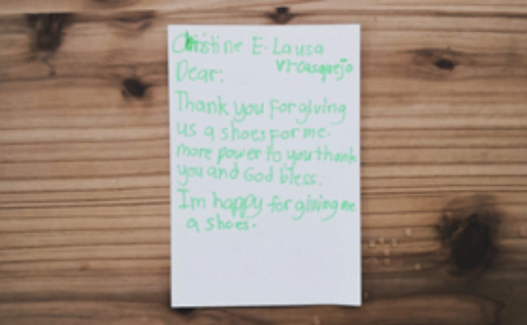 【10,000円】 フィリピンの子どもたちの手書きのサンクスレター