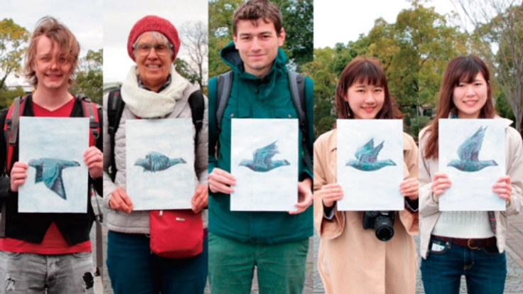 日本から世界へ。鳩の絵で平和への思いを繋げていく。