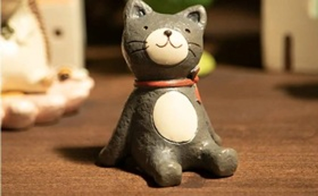 御礼・ご報告のお手紙と猫のミニマスコット1つ