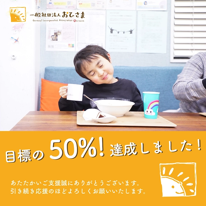 目標の50%達成いたしました！