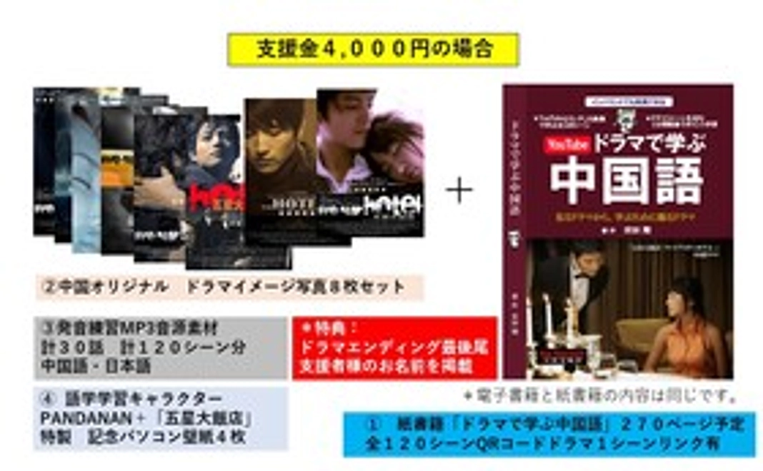 支援金4，０００円場合     書籍「ドラマで学ぶ中国語」他