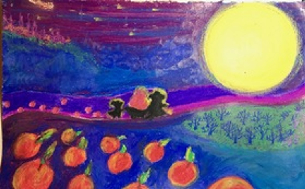 MARRY CALL  イラスト絵画データ１作品　送付「月夜の散歩」