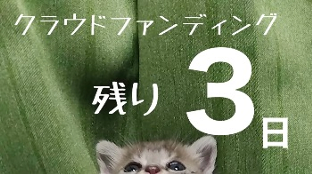 クラウドファンディング残り3日‼️