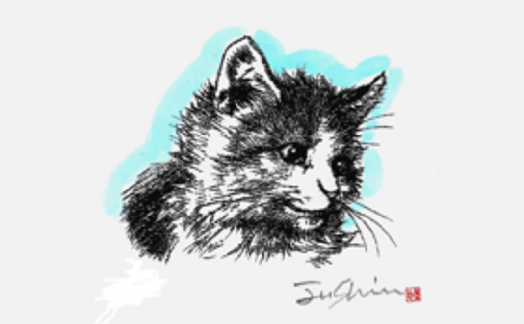 猫の版画（子猫）