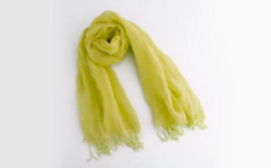 Hemp textile x naturally dyed scarf (1 piece)（yellow）