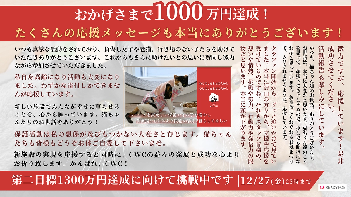 ご支援いただいた皆様、ありがとうございます。ホーリー、素敵なプレゼントをありがとう！