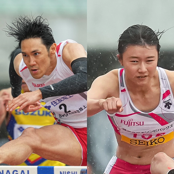 男子110mHに石川選手、女子100mHに田中選手と富士通勢が福井に登場
