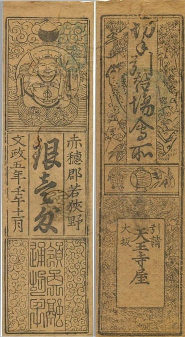 江戸時代後期、江戸・大坂以外は藩札を使っていたらしい