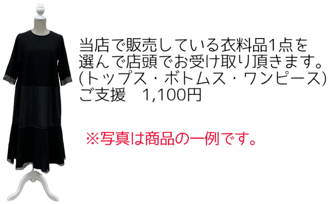 当店で販売している衣料品1点(店頭受取り)