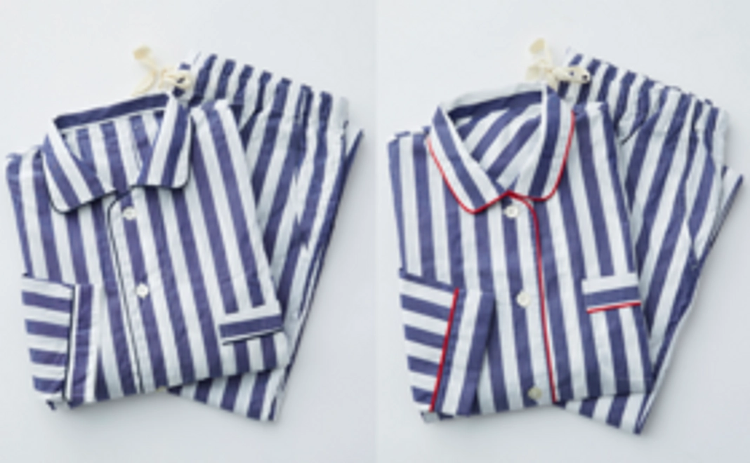 高密度ストライプ柄ペアパジャマ