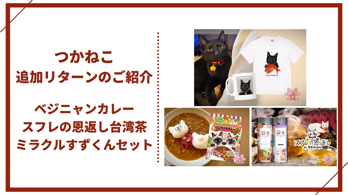 【つかねこより】感謝を込めて、つかねこリターンを追加させていただきました