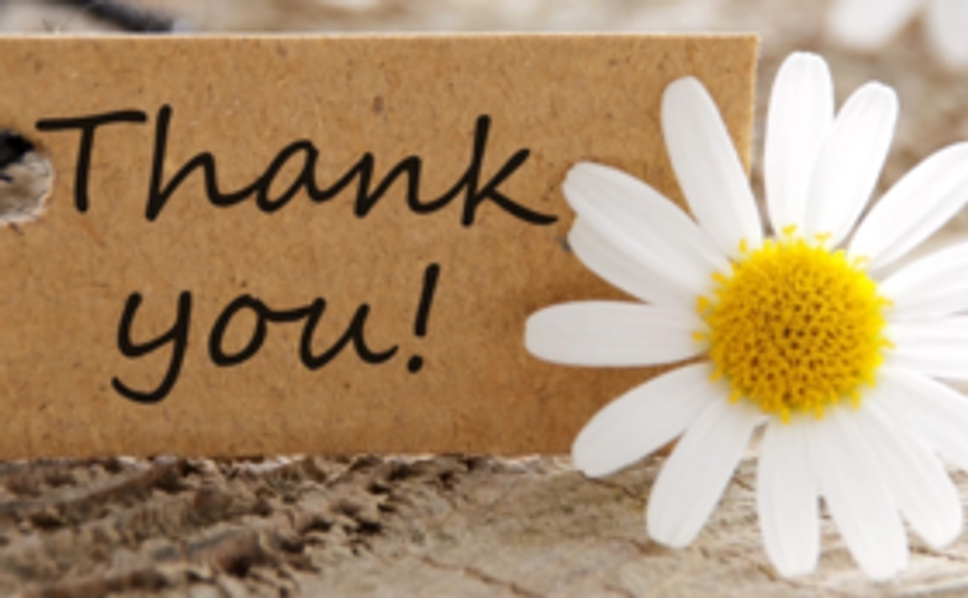 お礼のメッセージをお送り致します。