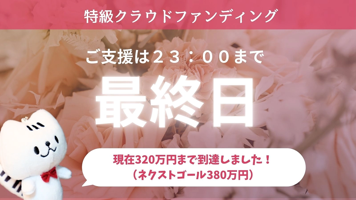 本日最終日！ご支援は23：00まで