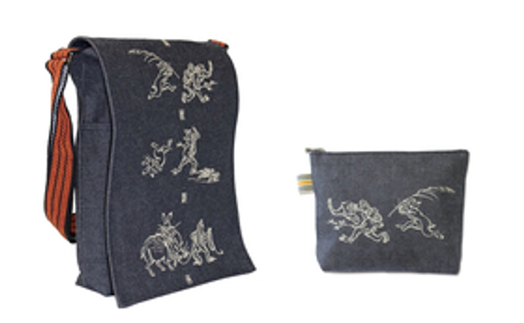 ショルダーバッグ(オレンジ紐)1個 ポーチ1個