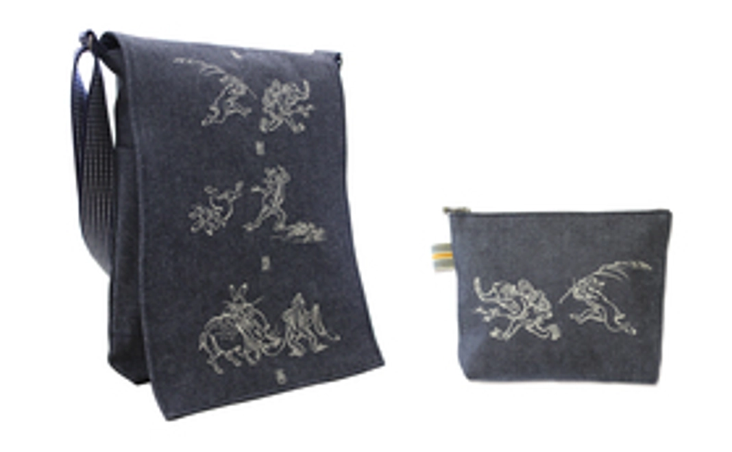 ショルダーバッグ(刺し子紐)1個 ポーチ1個