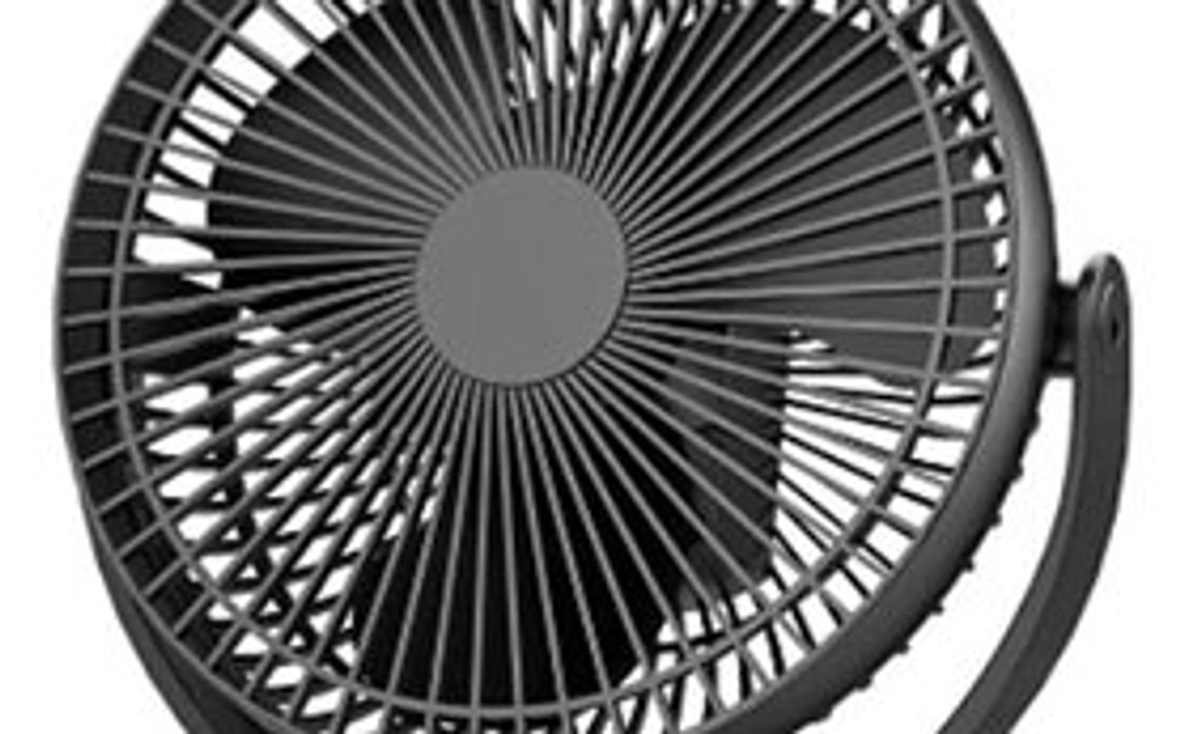 C:バッテリ付USB電源強力扇風機8インチファン(黒色)1個