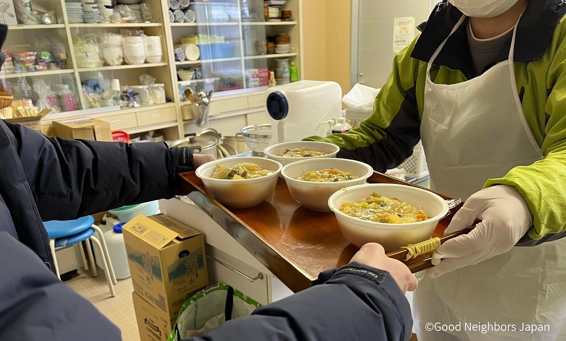 2月3日と5日に輪島市の避難所で炊き出しを行いました