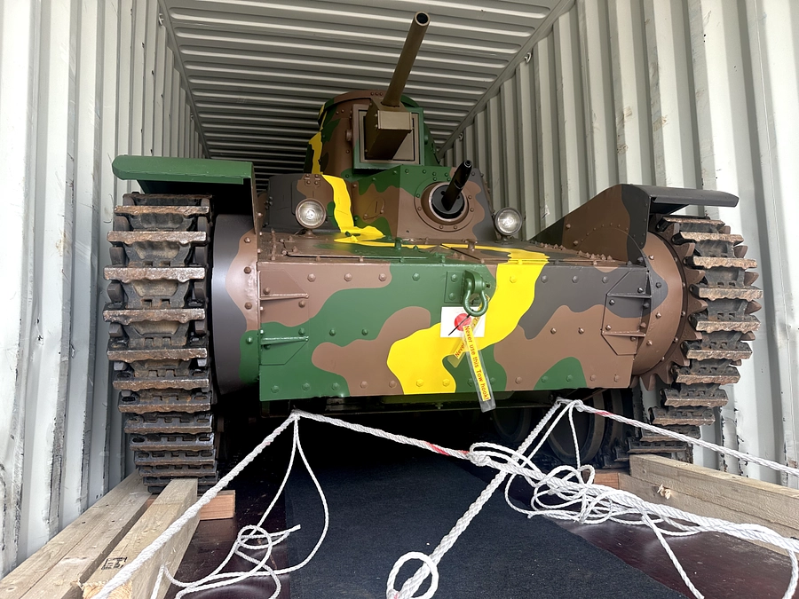 九五式軽戦車撮影用プロップが米国へ旅立ちました！