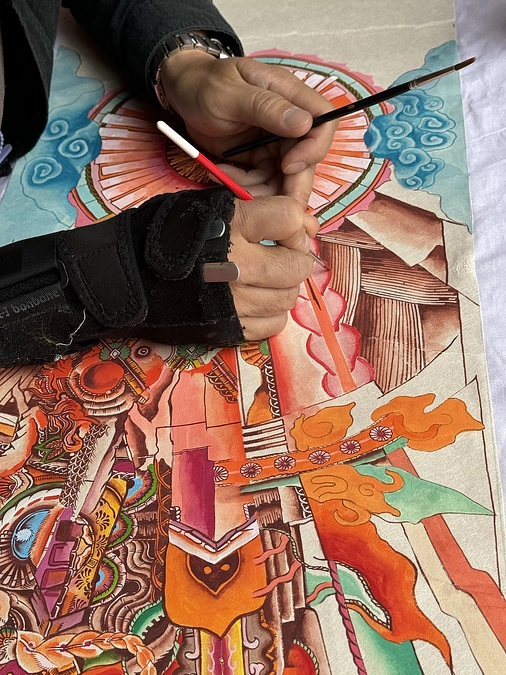 香川大介、チベット仏教寺院で制作中！