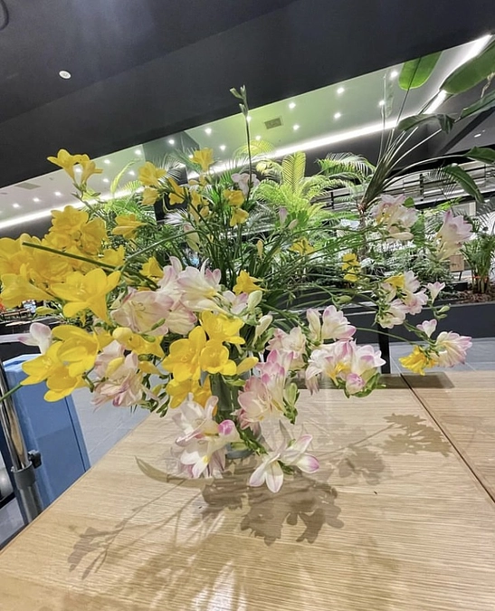 門前の炊き出しで貰ったお花