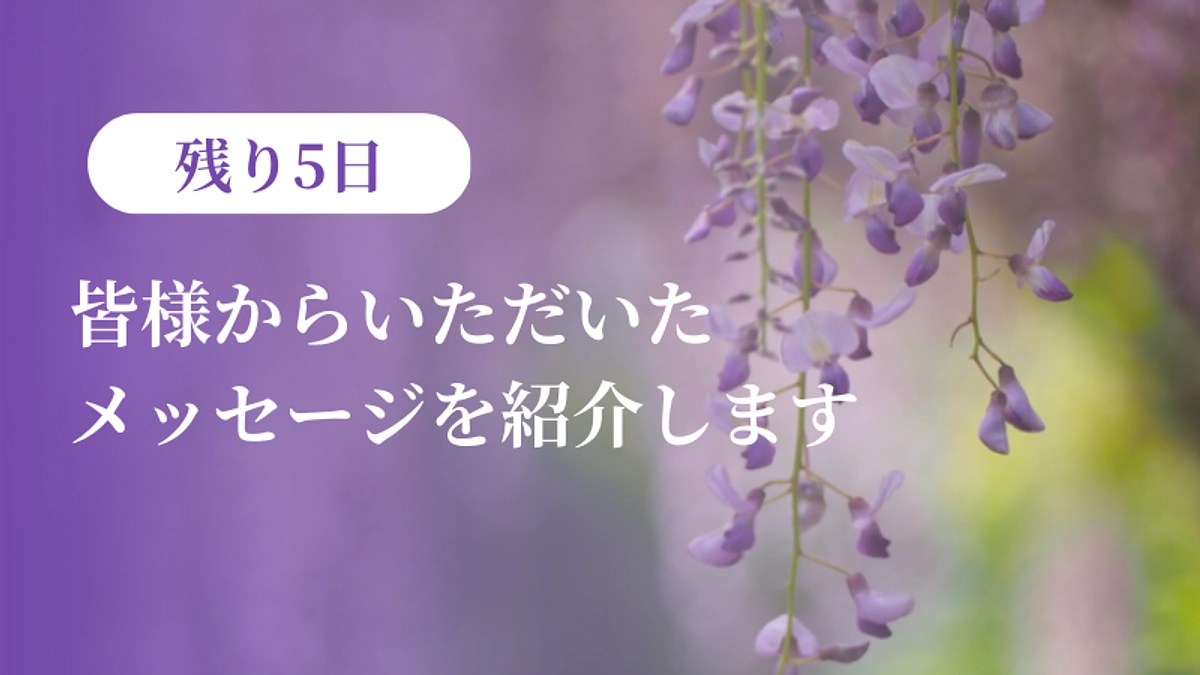 【残り5日】皆様からいただいたメッセージを紹介します