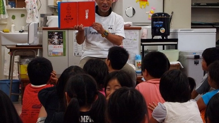 福島県南相馬市での絵本ライブ・絵本棚作り～Fathering Japan～