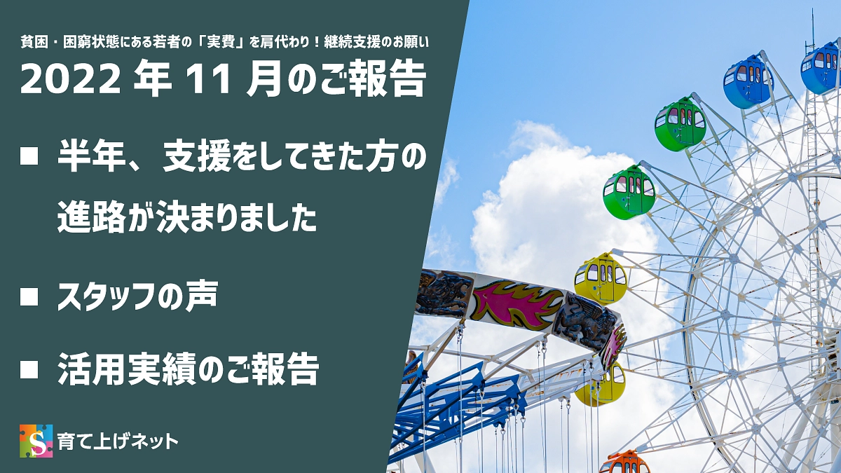【報告】22年11月の活動状況について