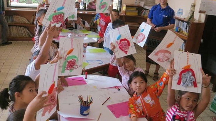 アートを使った「からだ・いのち」の教育をラオスの子ども達へ