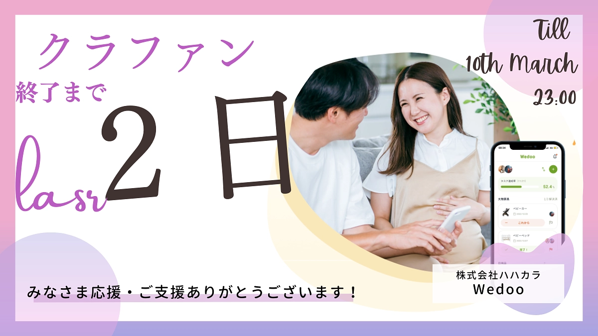 【クラファン進捗】クラファン終了まであと２日を切りました！