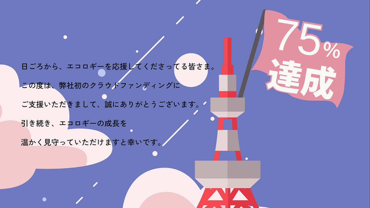 【御礼】75％達成！　残り31日で37万円！！