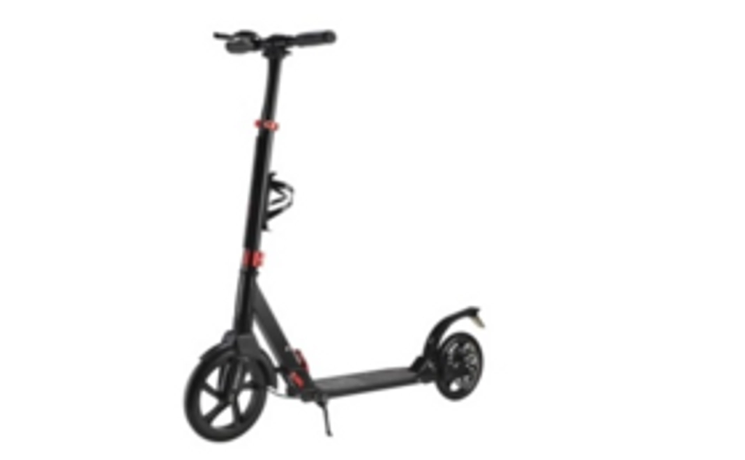 ディスクブレーキ付きキックスケーター ペットボトルホルダー付き [レッド]