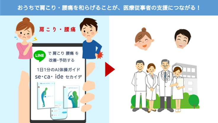 おうちで肩こり・腰痛を和らげることが、医療従事者の支援に！