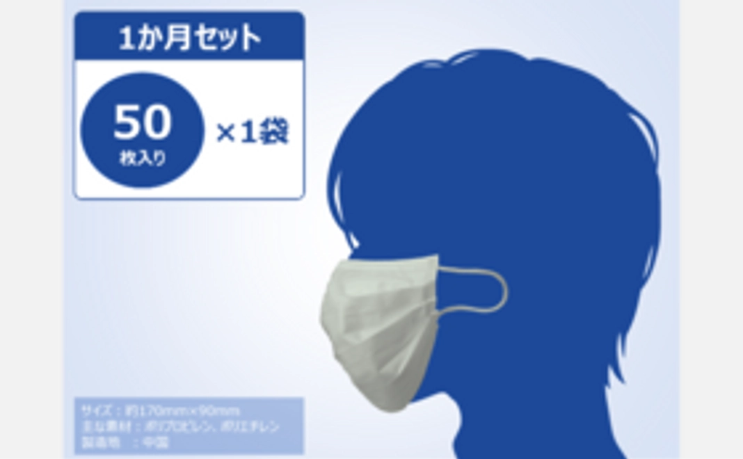 不織布マスク1ヵ月セット(50枚入り×1)