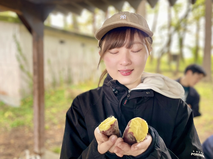 【紅はるか】焼き芋体験の様子 in 観光農園いなふぁーむ 『株式会社いなびし』【郡山市・湖南町】