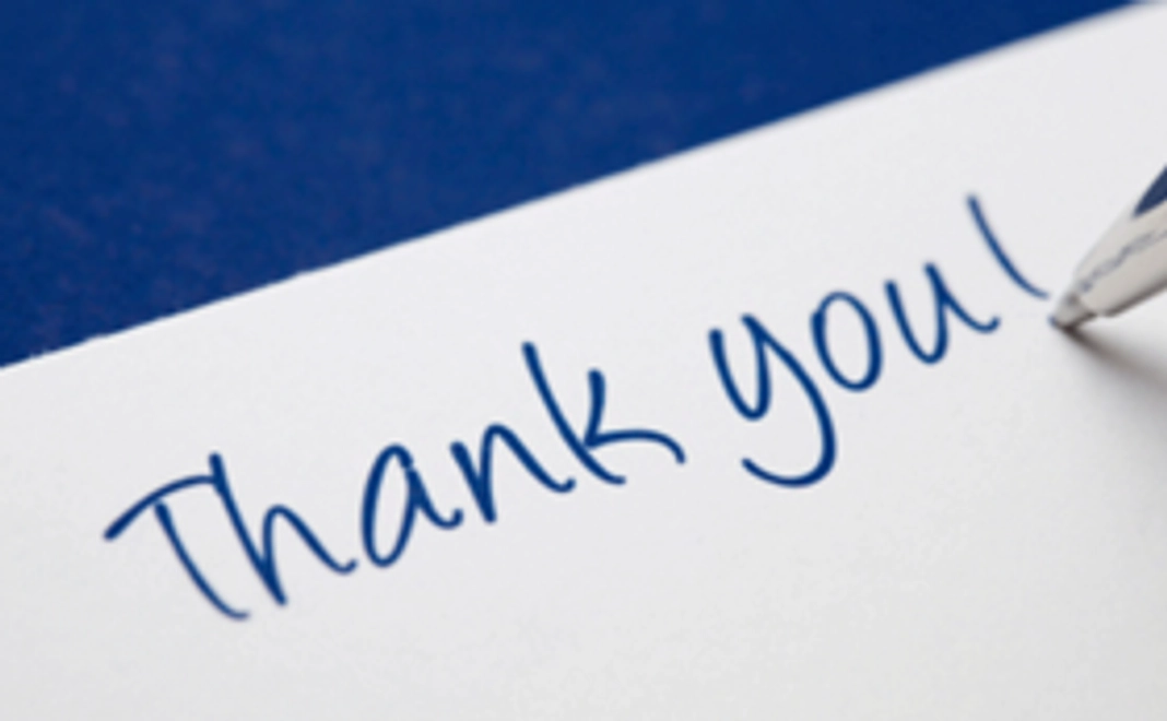 サンキューレターを送らせていただきます