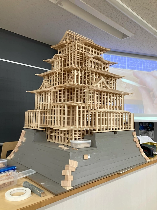 10月26日～27日の中央工学校・飛鳥祭にて江戸城天守軸組模型を先行出展します。