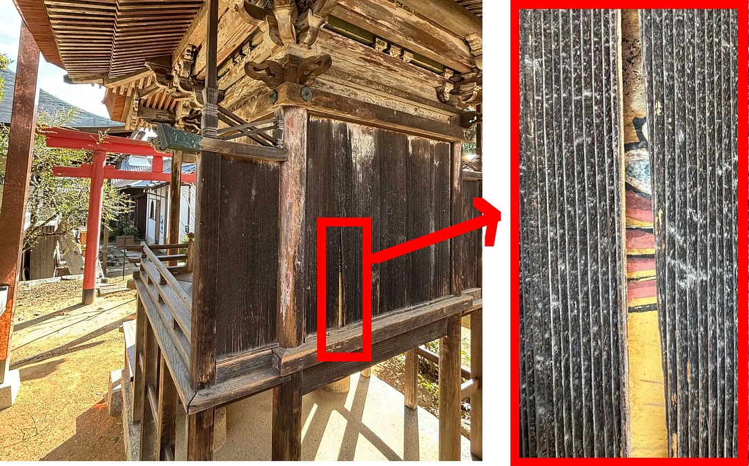 稲荷社背面の彩色絵画　２月１９日（水）１日だけの限定公開‼