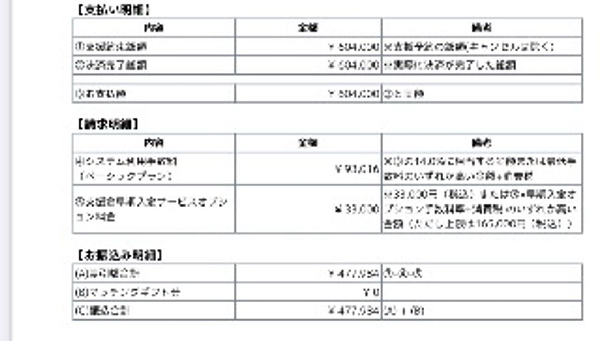 入金確認が取れました