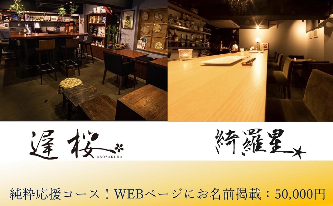 純粋応援コース！WEBページにお名前掲載：50,000円