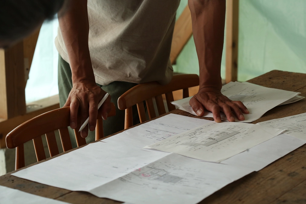 テイスティングルームの建築再開キックオフ