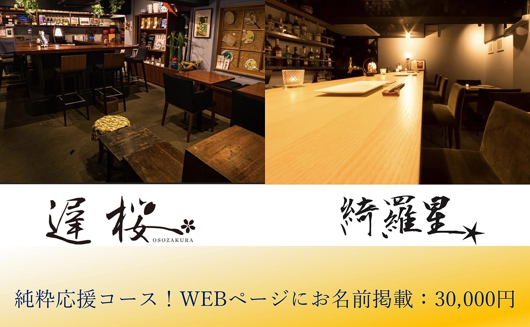 純粋応援コース！WEBページにお名前掲載　30,000円