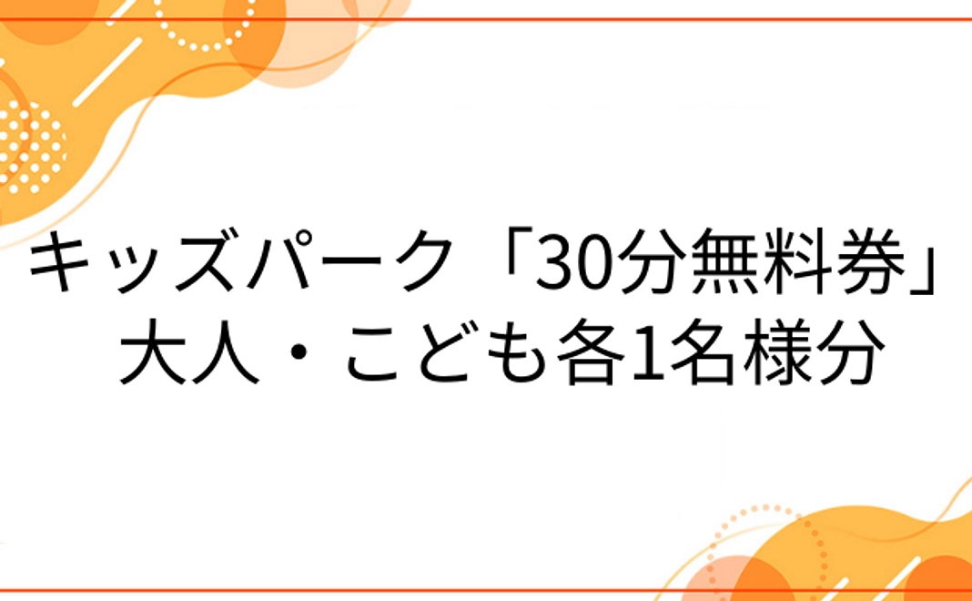 キッズパーク: 30分無料券 （大人・こども各1名様分） | 1,000円