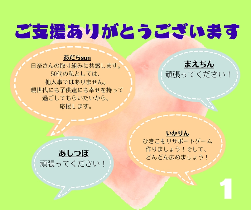 ご支援ありがとうございます（その１）