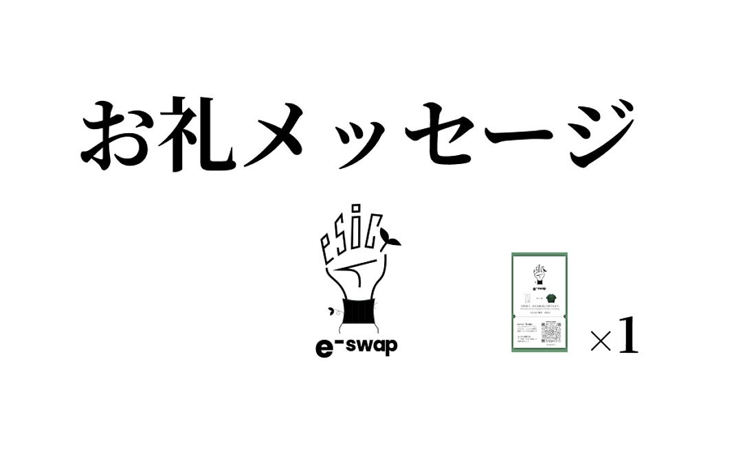 お礼のメッセージとe-swap引換券1枚