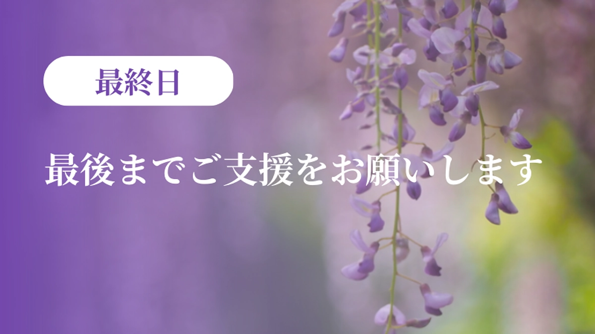【最終日】最後までご支援をお願いします