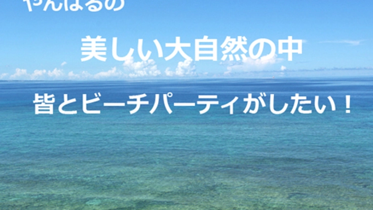 やんばるの美しい大自然の中、皆とビーチパーティがしたい！